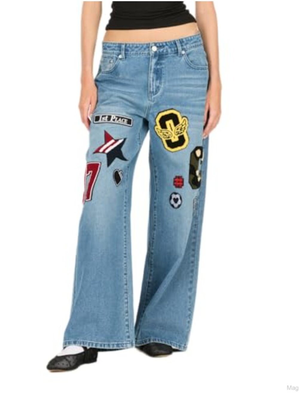 Forever 21 High-Rise Wide-Leg Jeans Cotton Denim Relaxed Fit